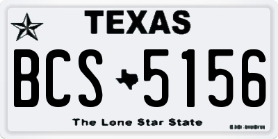 TX license plate BCS5156
