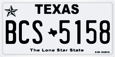 TX license plate BCS5158
