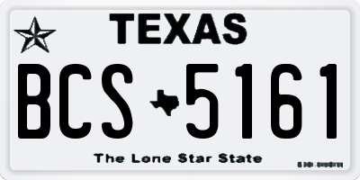TX license plate BCS5161