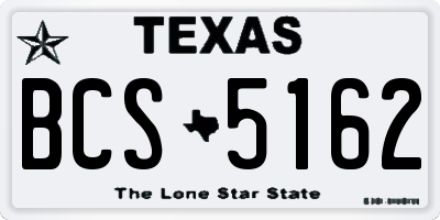 TX license plate BCS5162