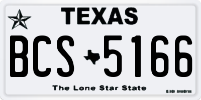 TX license plate BCS5166