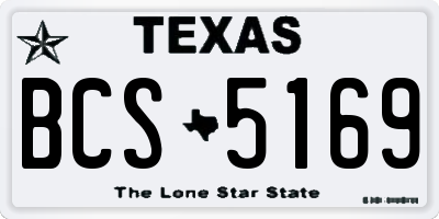 TX license plate BCS5169
