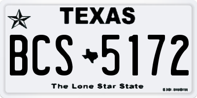 TX license plate BCS5172