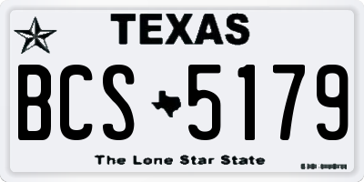 TX license plate BCS5179