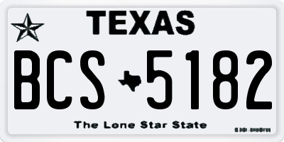 TX license plate BCS5182