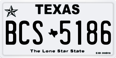 TX license plate BCS5186