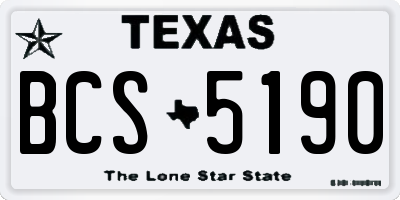 TX license plate BCS5190