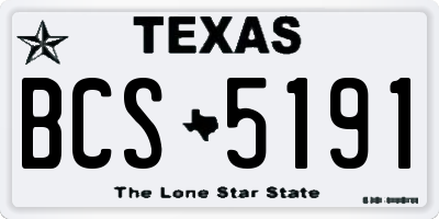 TX license plate BCS5191