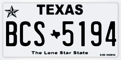TX license plate BCS5194