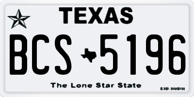 TX license plate BCS5196