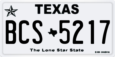 TX license plate BCS5217