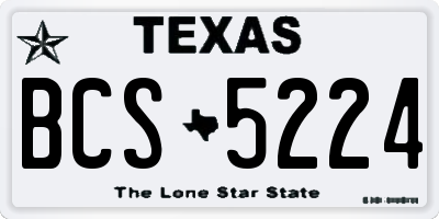TX license plate BCS5224