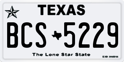TX license plate BCS5229