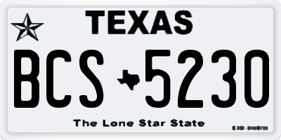 TX license plate BCS5230