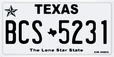 TX license plate BCS5231