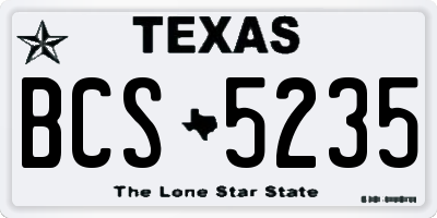 TX license plate BCS5235