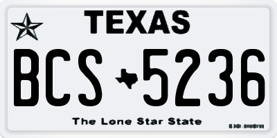 TX license plate BCS5236