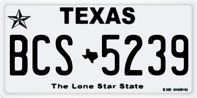 TX license plate BCS5239