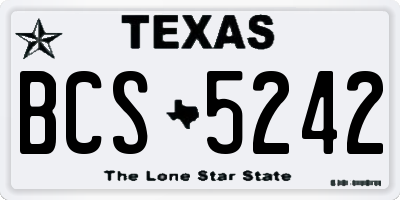 TX license plate BCS5242