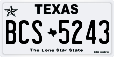 TX license plate BCS5243