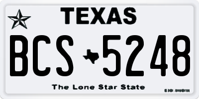 TX license plate BCS5248