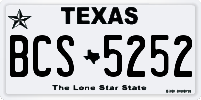 TX license plate BCS5252