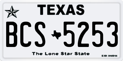 TX license plate BCS5253