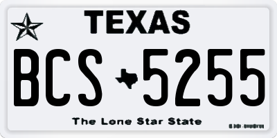 TX license plate BCS5255