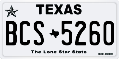 TX license plate BCS5260