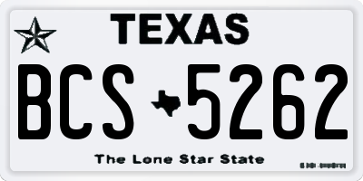TX license plate BCS5262