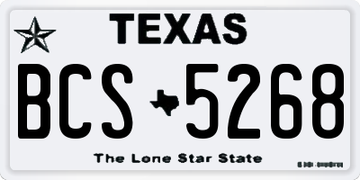 TX license plate BCS5268