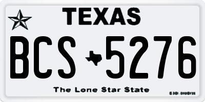 TX license plate BCS5276