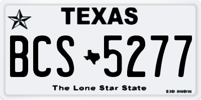 TX license plate BCS5277