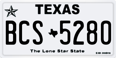 TX license plate BCS5280