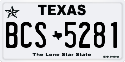 TX license plate BCS5281