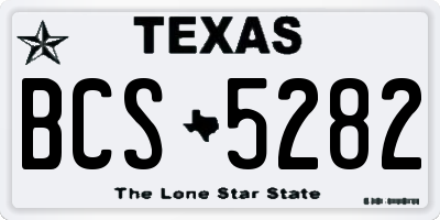 TX license plate BCS5282