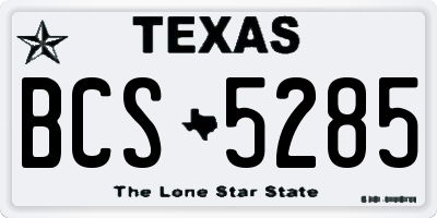 TX license plate BCS5285