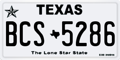 TX license plate BCS5286