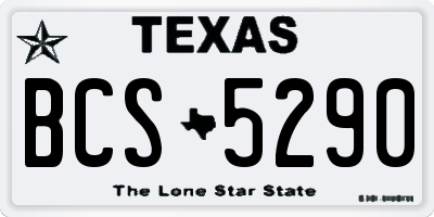 TX license plate BCS5290
