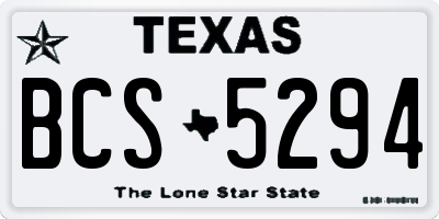 TX license plate BCS5294
