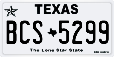 TX license plate BCS5299