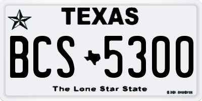 TX license plate BCS5300