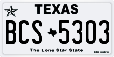 TX license plate BCS5303