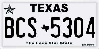 TX license plate BCS5304