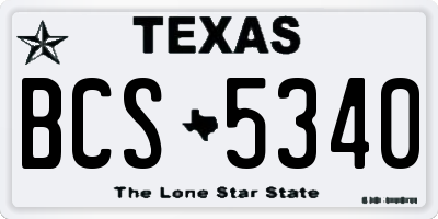 TX license plate BCS5340