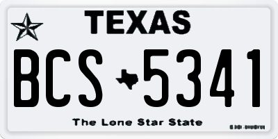 TX license plate BCS5341