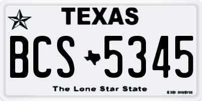 TX license plate BCS5345
