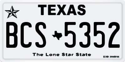 TX license plate BCS5352