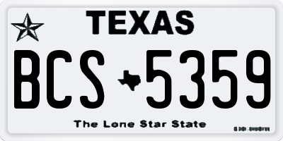 TX license plate BCS5359