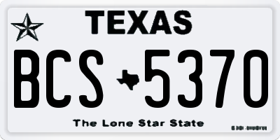 TX license plate BCS5370